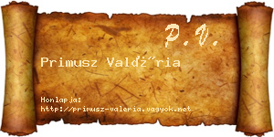 Primusz Valéria névjegykártya